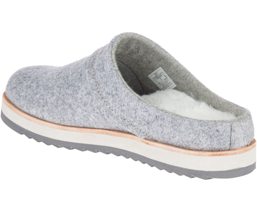 Merrell Slip Ons Grey - Juno Clog Wool - Womens 38XBYMTOP